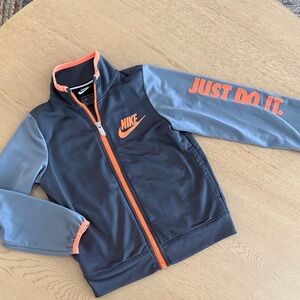 NIKE Charcoal and Orange boys zip up Track Jacket size Small
